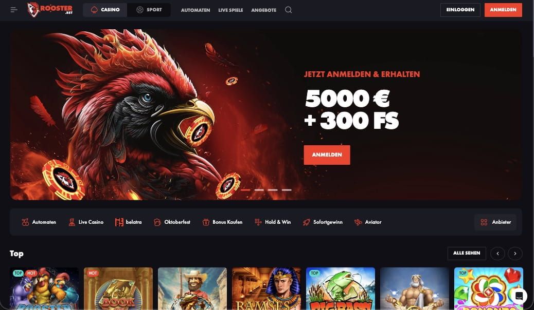 WildRobin Casino auf einem Computerbildschirm