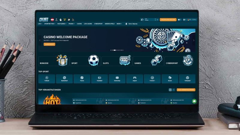 Coldbet Casino auf einem Computerbildschirm
