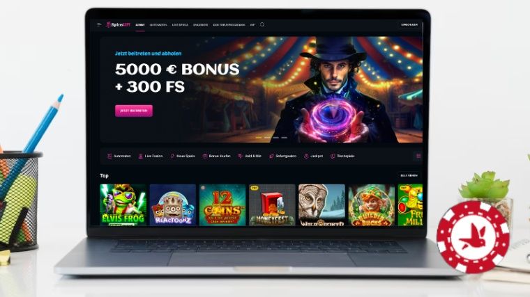 SpinsUp Casino Hauptbildschirm