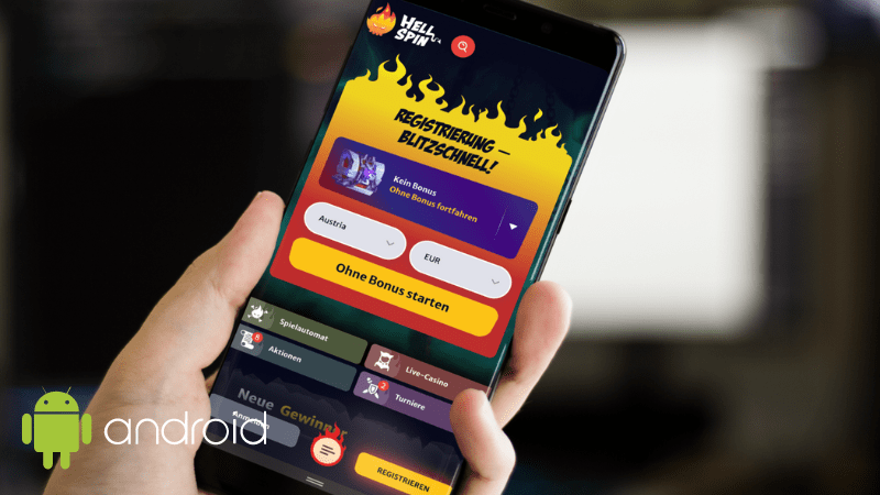 HellSpin Casino auf einem Telefonbildschirm