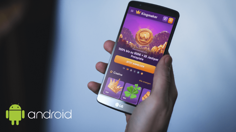 Kingmaker Casino auf einem Telefonbildschirm