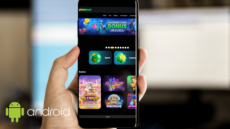 Velobet Casino auf einem Telefonbildschirm