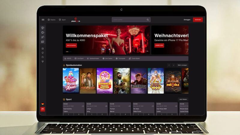 Vorschau des Hauptbildschirms von Placebet Casino