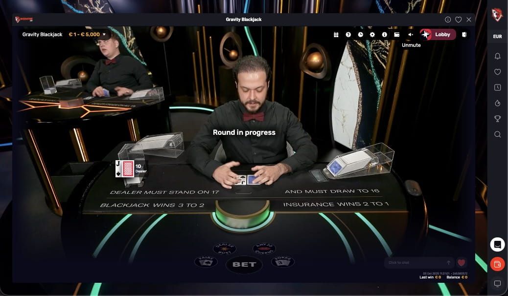 Blackjack Live-Spiel