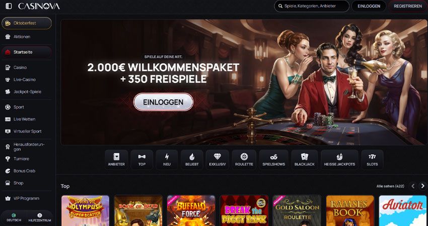 Casinova Casino Vorschau