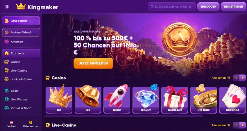 Kingmaker Casino Vorschau