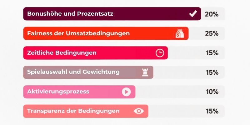 Bewertungskriterien f&uuml;r Willkommensboni