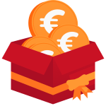 Geschenk mit M&uuml;nzen