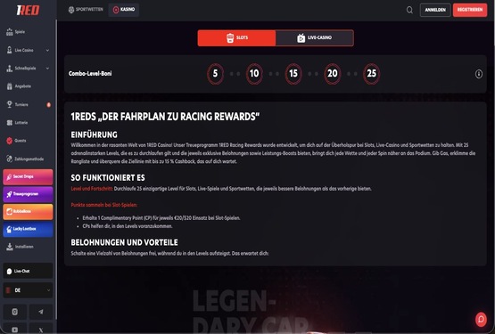 1Red Casino vip Seite