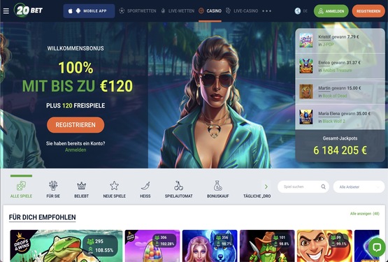 20Bet Hauptseite