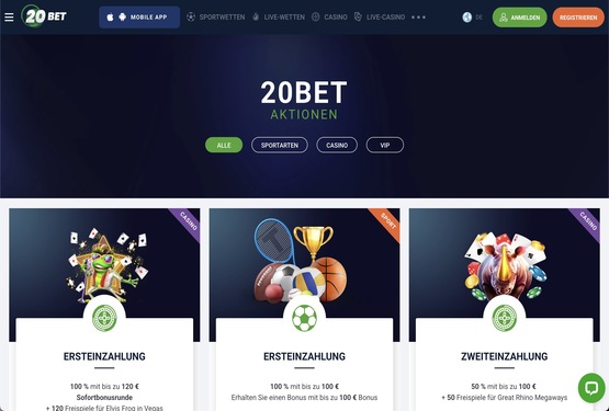 20Bet Bonusangebot