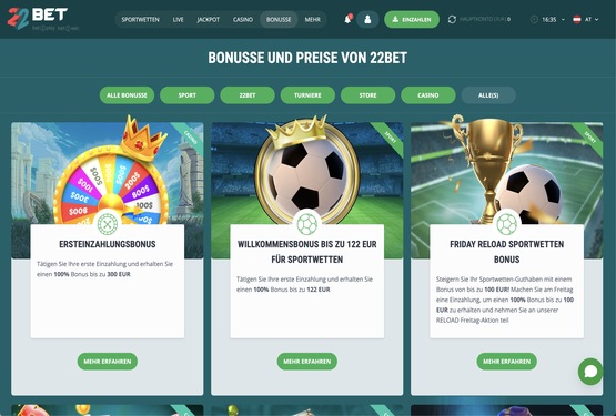 22Bet Casino Bonusangebot
