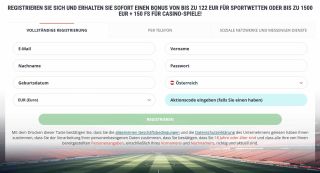 22Bet Casino Pers&ouml;nliche Daten eingeben