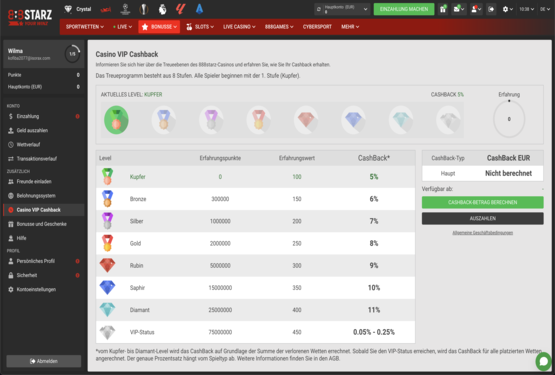 888starz Casino vip Seite