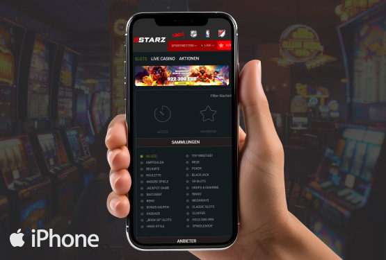 888Starz Casino Hauptseite auf dem Handy