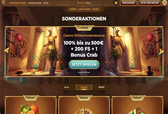 Amunra Bonusangebot