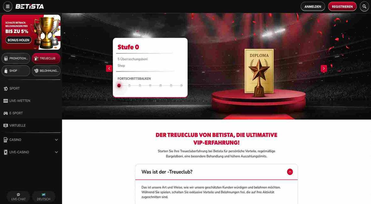 Betista Casino vip Seite