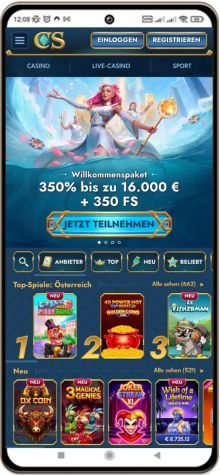 Das Casea Casino auf Mobilger&auml;ten