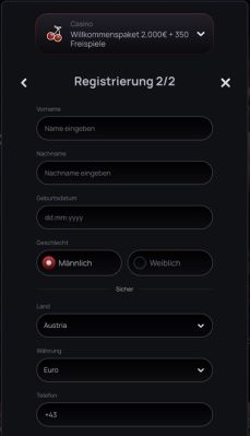 Geben Sie Ihren Namen bei Casinova ein