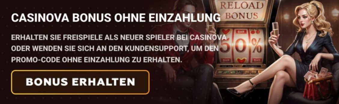 Casinova Bonus ohne Einzahlung