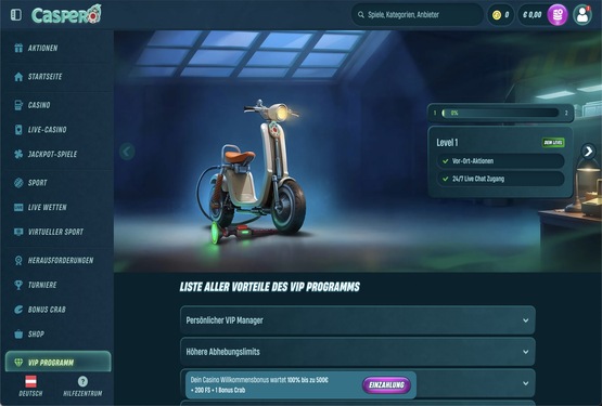 Caspero Casino vip Seite