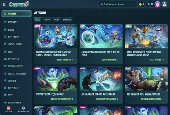 Caspero Casino Bonusseite