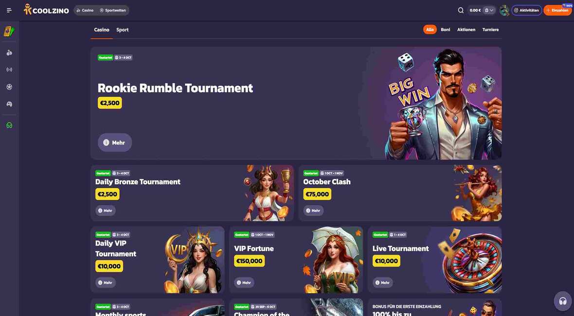 Coolzino Casino Bonusseite