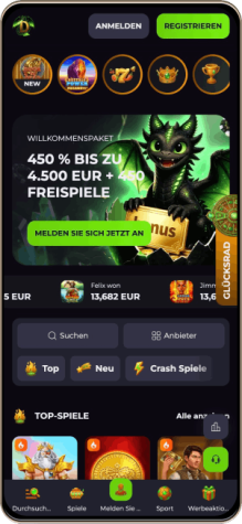 Drakaris Casino auf einem Mobiltelefon