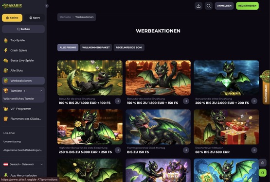 Drakaris Casino Bonusseite