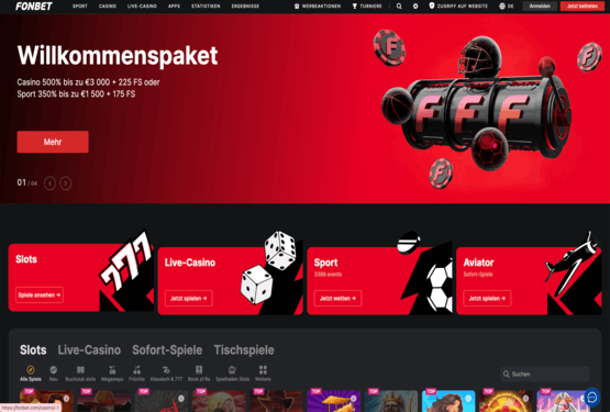 Fonbet Casino Hauptseite