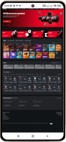 Fonbet Casino auf einem Mobiltelefon