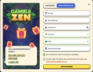 Gamblezen-Registrierungsprozess