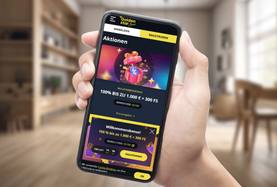 Golden Star Casino Hauptseite auf dem Handy