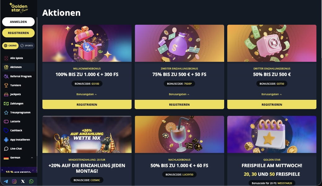 Golden Star Bonusangebot