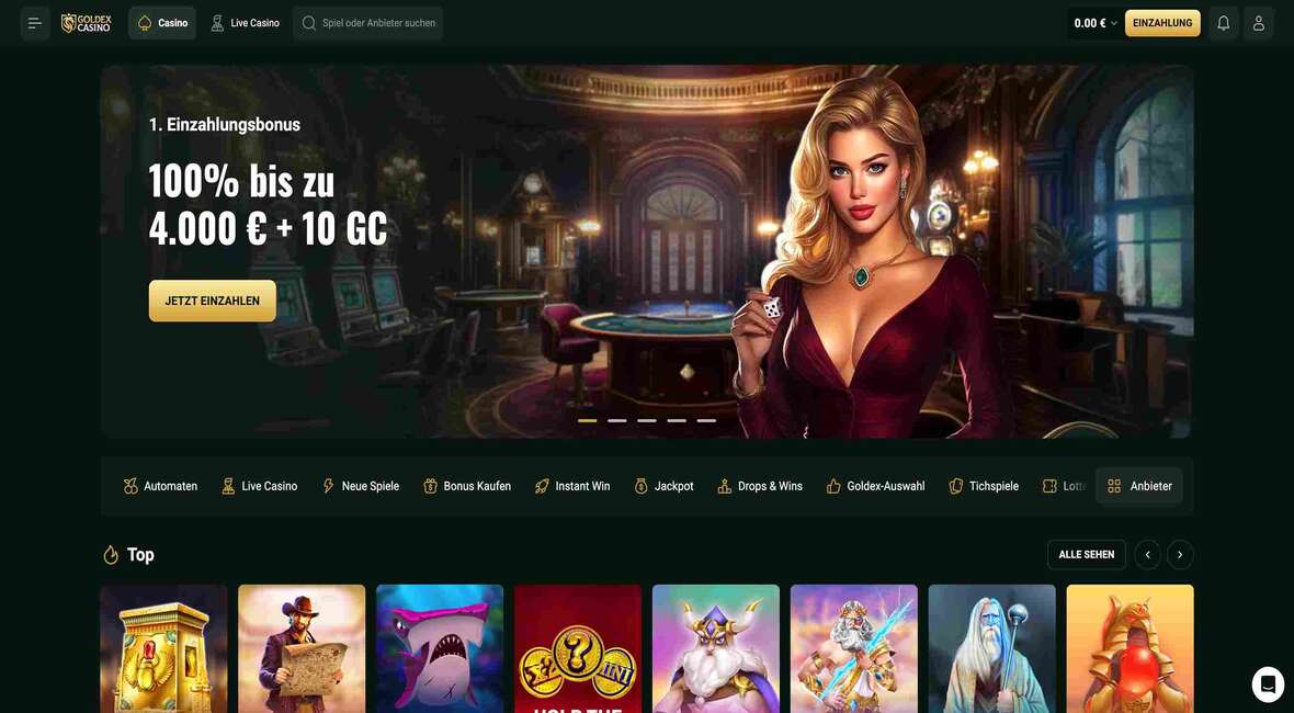 Goldex Casino Hauptseite