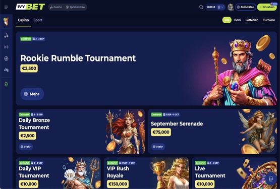 Ivybet Casino Bonusseite