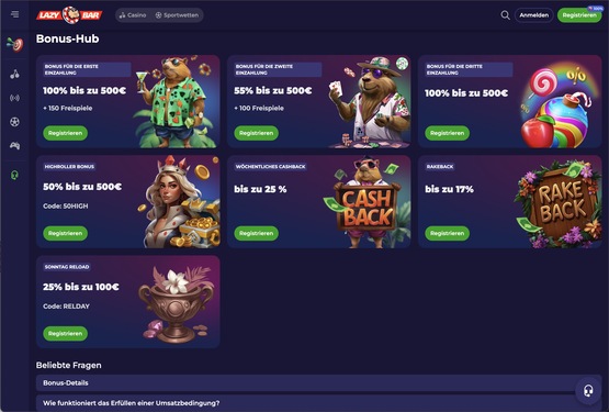 Lazybar Hauptseite