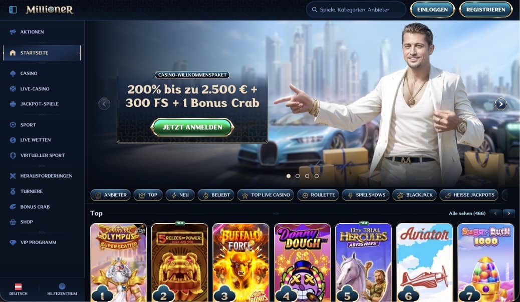 Millioner Casino Hauptseite