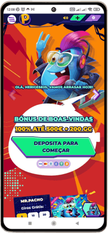 Mr.Pacho Casino auf einem Mobiltelefon