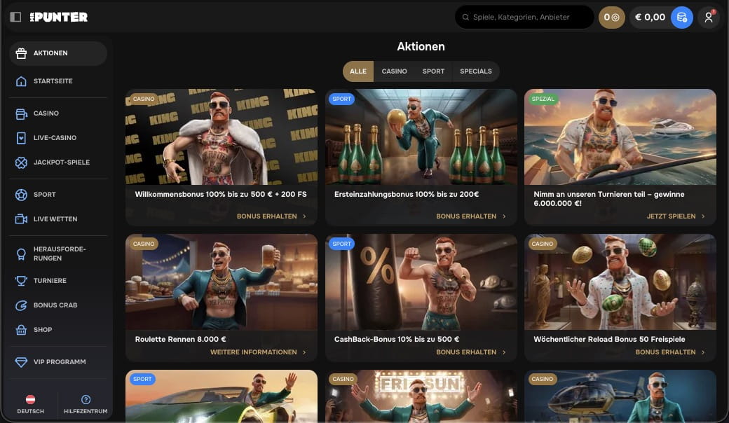 Mr.Punter Casino Bonusseite