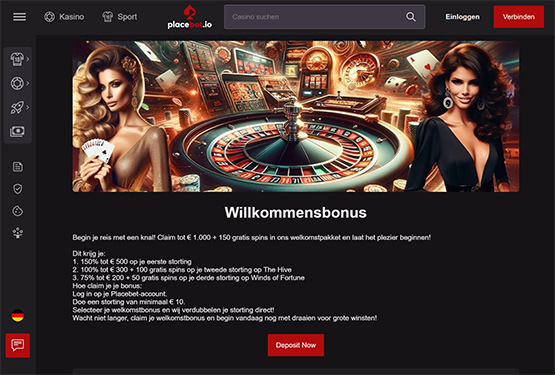 Placebet Casino Bonusseite