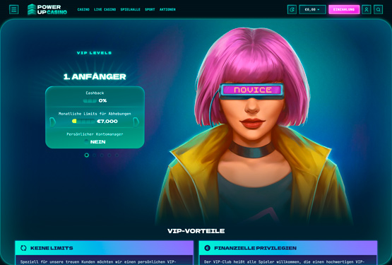 PowerUp Casino vip Seite