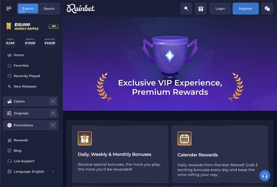 Rainbet Casino vip Seite