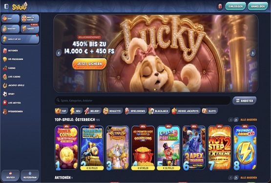 Shikaka Casino Hauptseite