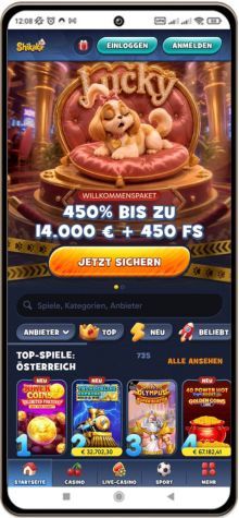 Shikaka Casino auf einem Mobiltelefon