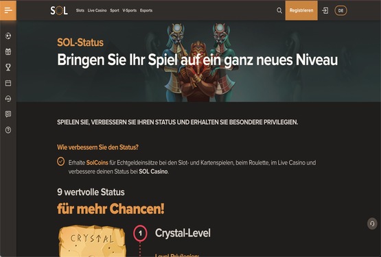 SOL Casino vip Seite