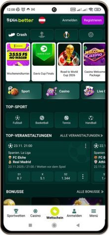 Das Spinbetter auf Mobilger&auml;ten