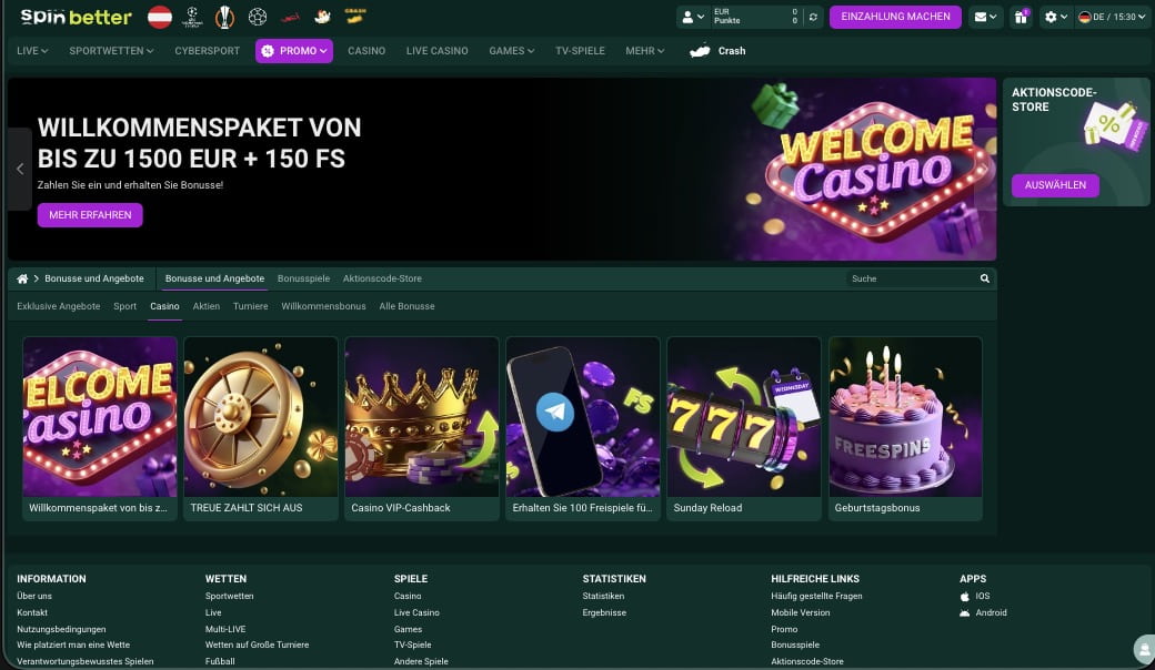 Spinbetter Bonusangebot