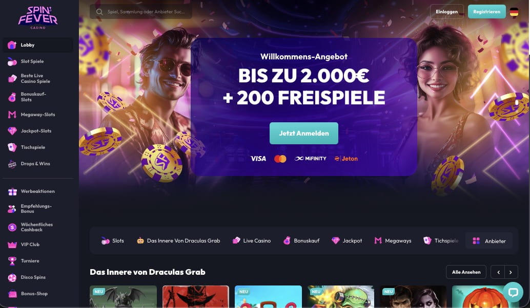 Spinfever Hauptseite