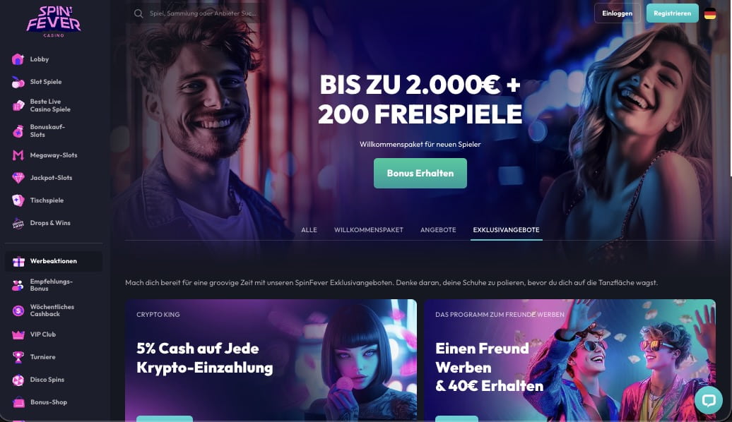 Spinfever Bonusangebot